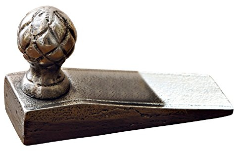 LOBERON Türstopper Broche, klassisches Pinienzapfen-Motiv, Türkeil mit Antik-Finish, edler Vintage-Look, Türhalter, Dekoration, Dekoobjekt, Aluminiumguss, silber