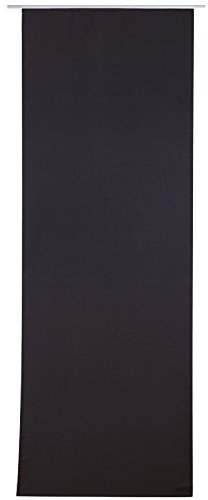 Bestlivings Flächenvorhang Blickdicht 60x245cm, Schiebegardine als Raumteiler (Schwarz) mit Klettband Befestigung, Gardine Vorhang zum schieben