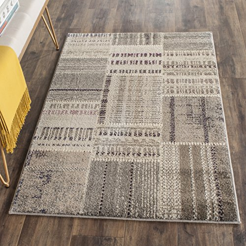 SAFAVIEH Monaco Collection Accent Rug - 3' x 5', Grey & Multi, Modern Patchwork Distressed Design, Non-Shedding & Easy Care, Ideal for High Traffic Areas in Entryway, Living Room, Bedroom (MNC215G)