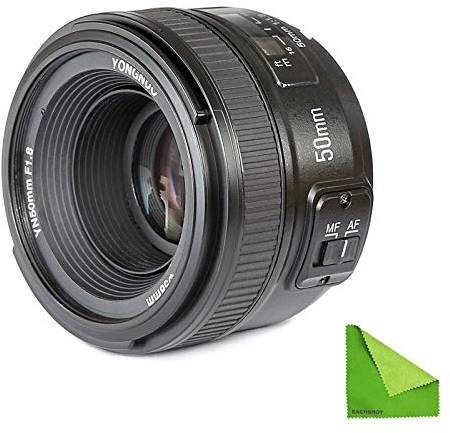YONGNUO YN EF 50 mm f/1.8 AF Lente YN50 Apertura Enfoque automático para cámaras Nikon, AF-S 50 mm, 1.8 G con paño de Limpieza EACHSHOT