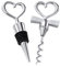 Tappo per vino e cavatappi a forma di cuore, argentato, per regalo di matrimonio e di compleanno, 1 Pezzi Set di accessori da vino