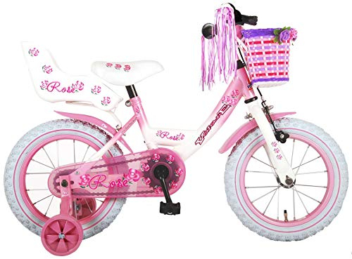 Volare Unisex-Youth 81403 Kinderfahrrad, Weiß, Rosa, Kleinkind