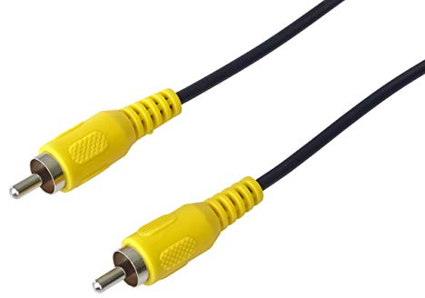 PremiumCord Cinch Kabel 2m, 1x Cinch RCA Stecker auf 1x Cinch RCA Stecker, Audio Video Verbindungskabel, Farbe schwarz 2m