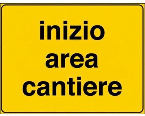 Segnale temporaneo da cantiere 40x60 inizio area cantiere