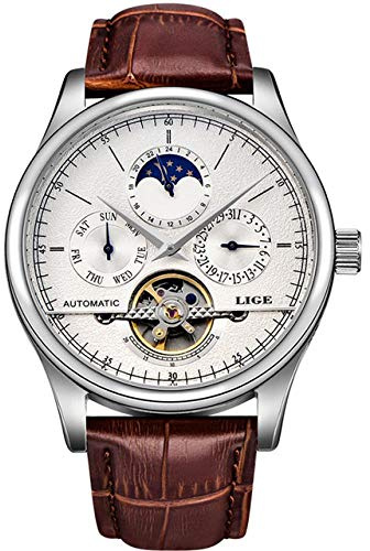Armbanduhren,Mechanische Tourbillon Luxusmode Leder Herren Sportuhren Herren Automatikuhr