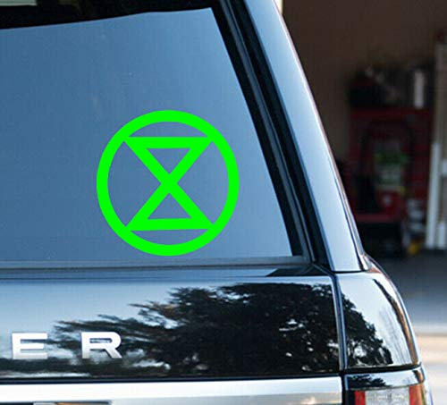 Grün Extinction Rebellion XR Vinyl Aufkleber (Durchmesser 10cm)