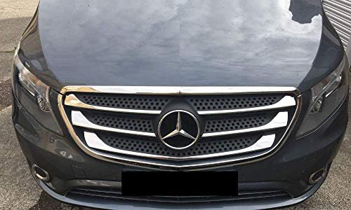 Front Grill Abdeckhaube Chrom Edelstahl Set für Vito [5 Stück] 2014-2019