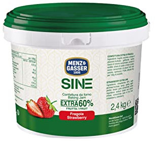 Menz&Gasser Confettura Extra da Forno di Fragole SINE Secchiello, Realizzato con il 60% di Alta Qualità, 100% Made in Italy, 1 Secchiello x 2,4 kg
