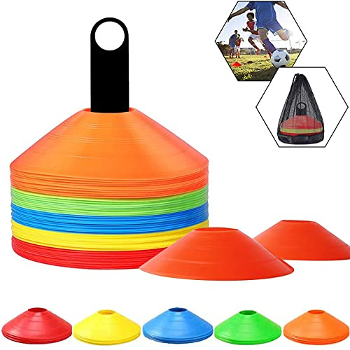 50 Pezzi Coni per Allenamento di Calcio,Coni Allenamento Calcio，Cinesini per Allenamento,Coni a Disco,Coni da Allenamento,Coni da Calcio,Utilizzato per Il Calcio e la Marcatura del Campo,Equitazione