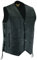 Leatherick Homme Gilet classique en cuir de vachette grainé noir avec lacets latéraux et poches de transport cachées - Noir - XL