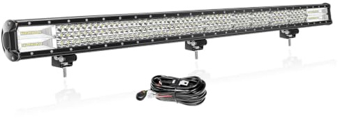 PICAA 45 Zoll 612W 3 Rows LED Lightbar Auto 12V Mit Kabelbaum Kit | LED Lichtleiste KFZ, Arbeitsscheinwerfer Lichtbalken 12V, 6000K Weiß, Wasserdicht, für Offroad LKW 4x4 SUV ATV