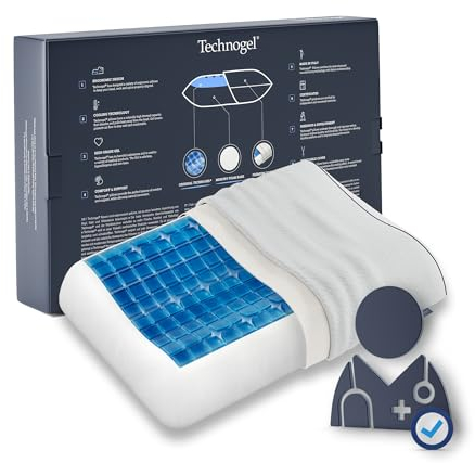 Technogel Anatomisches, druckentlastendes, kühlendes Gel- und Memory-Schaum-Bettkissen – ergonomisches Design, kein Geruch, lindert Nacken-, Schulter- oder Rückenschmerzen