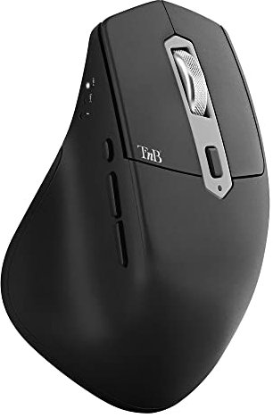 T'nB Souris Mento - Souris Triple Mode Bluetooth, USB-A et USB-C, Rechargeable Haute Autonomie, Haute Précision 2400 DPI, Ultra Confortable Prise en Main Naturelle, 7 Boutons - Noir