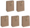 Sigel GT041/5 mittelgroße Geschenktüten aus Kraftpapier, 5er Set, 23 x 17 cm, braun, Christmas with apples, Papier-Geschenktaschen Weihnachten