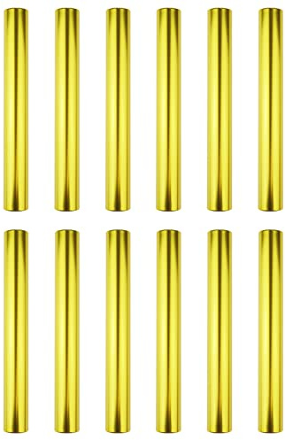 Miokun 12 Pieces Aluminum Relay Batons Track Batons Field Race Batons for Outdoor Field Race Tools (Gold)