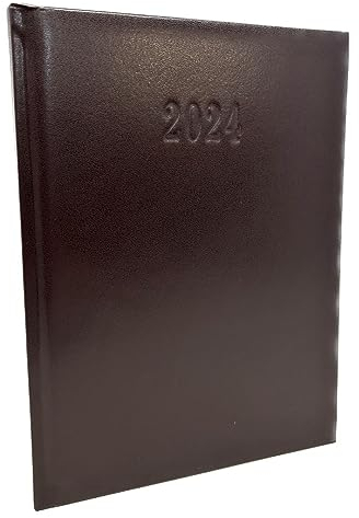 Buchkalender XL 2026 Wochenplaner Wochenkalender Chefplaner 1 Woche auf 2 Seiten 26,7 x 19,5 cm, Farbe:Bordeaux Rot