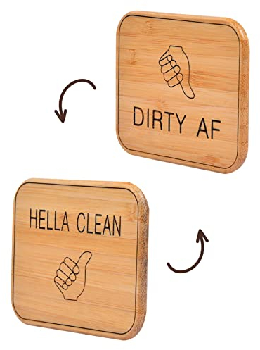 Clean Dirty Magnet For Dishwasher - Indicator For Magnetic Dishwashers - Round Reversible Clean Dishwasher Magnet, Funny Housewarming