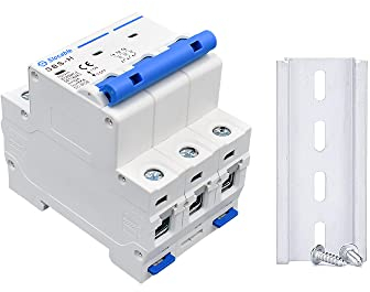 3Pole 750V DC Miniatur-Leistungsschalter, 63A Sicherungsautomat, Solar PV System Isolator DC Trennschalter, DIN-Schienenmontage(3P, 63A)