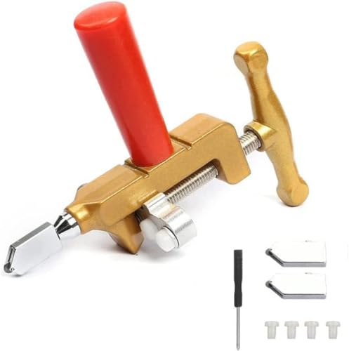 Tagliavetro Professionale, Taglia Vetro,Set Tagliavetro,Taglierina Professionale in Vetro di Tungsteno,Taglia Vetro Con Punta di Diamante,per Piastrelle in Ceramica,Facile da Tagliare