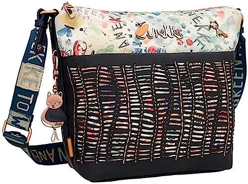 Anekke - Damenhandtasche - Große Umhängetasche mit Reißverschluss und Amazonas-Tasche - Accessoires für Damen - Maße 33 x 26 x 13 cm, bunt, Einheitsgröße