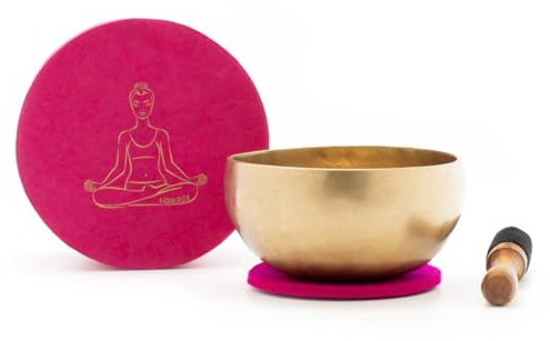 Klangschalen-Set 'YOGA' mit geschmiedeter Klangschale: 100% Handgefertigt in Nepal und natürlich fair gehandelt.: Handgeschmiedete Klangschale schön ... (Set in Box - Geschmiedete Klangschale)