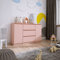3E 3xE living.com Commode 2 Portes 3 tiroirs L : 120 cm, H : 78 cm, P : 40 cm, Couleur : Rose