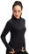Maisley Women 1/4 Zip Running Tops Long Sleeve Gym Yoga Golf Top Quick Dry Workout Fitness Sports Active T-Shirts Black