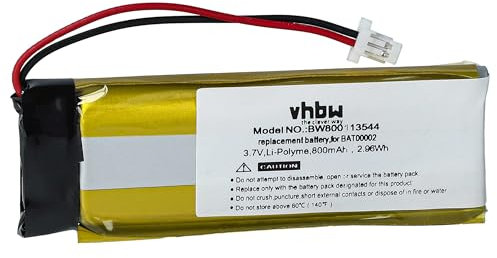 vhbw Akku kompatibel mit Schuberth C3 Wireless Headset Kopfhörer (800mAh, 3,7V, Li-Polymer)