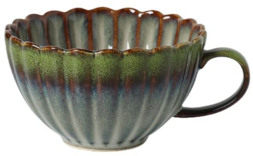 TuYines Coffee Mug,500ml Ceramics Coffee Cup,Earthenware Mugs,Stoneware Coffee Mugs,Tea Mugs,Porcelain Coffee Mug,Cappuccino Cups,Pumpkin Shape Cups