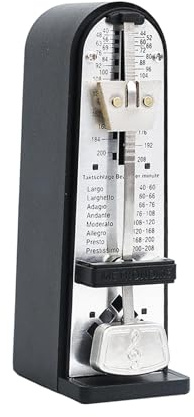 JISADER Mechanisches Metronom, hochpräzises, praktisches professionelles Metronom aus Metall für Violine, Ukulele, Cello, Saxophoninstrument, Schwarz