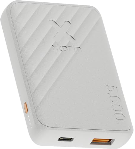 Xtorm Go2 Powerbank - 5.000mAh - Doppelte Anschlüsse - Leistungsstarke Powerbank - Nachhaltige Technologie - Kompatibel mit iPhone und Samsung - Ash White
