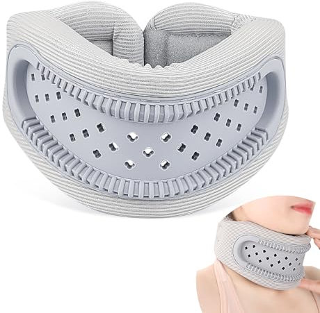 Nackenstütze gegen Nackenschmerzen und zur Unterstützung, Cervicorrect-Nackenstütze aus Silikonschaum, verstellbare, atmungsaktive Nackenstütze zum Schlafen zur Linderung von Schmerzdruck (Grau - L)