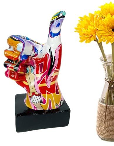 Mlllokfki Decorative Hand Resin Statue, Abstract Sculpture, Modern Hand Table Sculpture, Hand Signal Desk Sculpture, Abstract Hand Art Figurines, Colorful Resin Hand Statue, Hand Shelf Decoration