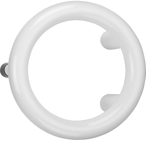 ECO Stoßgriff rund für Trennwand ø 210mm LA 100mm - Türgriff mit Anschlagpuffer, Kunststoff weiß