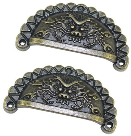 Angoily 2er-set Vintage Löwengriffe Für Kommodenschränke Halbrundes Design