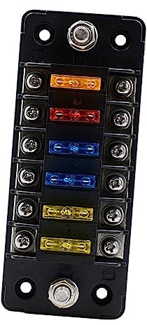 SOLUSTRE Kasten 6 Auto Sicherungskasten Mini-sicherungen Automatische Sicherungen Sicherungshalter Wohnmobil Stecker Marine-sicherungsblock Gleichstrom Kfz-sicherungen Black Schrauben