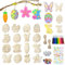 YMIFEEY 48 Stück Ostereier zum Bemalen Set, Ostereier zum Aufhängen, Ostern Basteln Kinder, Ostern Anhänger Holz Holzanhänger Osterhase Ostereier, Ostern zum Bemalen, Holzeier zum Bemalen (Ostern)