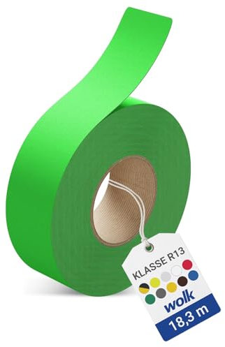 wolk Antirutsch Klebeband R13 Signalgrün (50,0 mm x 18,3 m) – Selbstklebendes Anti-Rutschband für Treppen, Rampen & Böden – Rutschhemmung nach BGR 181 – Innen & Außen, extrem belastbar
