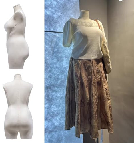 Generisch Schaufensterpuppen-Torso mit Ständer, weibliche Schaufensterpuppe in Übergröße, Dummy-Modell ohne Kopf und Arme für den Einzelhandel, Nähen, Brautkleider (schwarz, Ständer D)