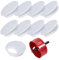 Lot de 9 passe-câbles de bureau - Passe-câbles 80 mm + scie cloche 80 mm - Passe-câbles de bureau - Passe-câbles de table (blanc)