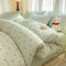 Nyescasa Housse de Couette 220x240 Vert et Blanc à Carreaux Vichy Motif Nœud Papillon Parure de lit Adulte 2 Personnes en Microfibre Housse Couette avec Fermeture Éclair et 2 Taies d'oreiller 65x65 cm