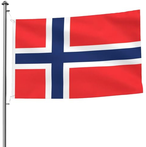 Bandera noruega de doble cara de 5 x 8 pies, pancarta resistente para exteriores y jardín, perfecta para decoración de interiores y exteriores