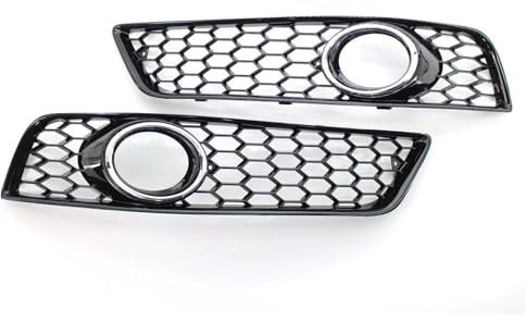 1 paio di griglie a nido d'ape for fendinebbia paraurti anteriore auto compatibili for Audi A3 8P 2009-2013 8P0807682D(Chrome Silver)