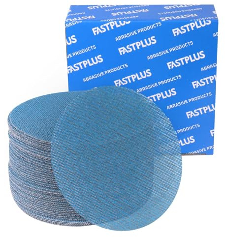 FASTPLUS Ceramic 150mm Mesh Sanding Discs Hook and Loop 180 Grit Dust Free | 40 Pcs 6 Inch Sandpaper for Random Orbital Sanders Dust Free for Car Wood Furniture Floor Sanding & Polishing