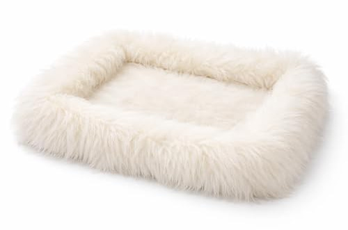 Provellus ECHT SCHAFFELL HUNDEBETT KATZENBETT Merino Fell SUPER KUSCHELIG WARM UND WEICH (Weiß, S - 40 x 30 cm)