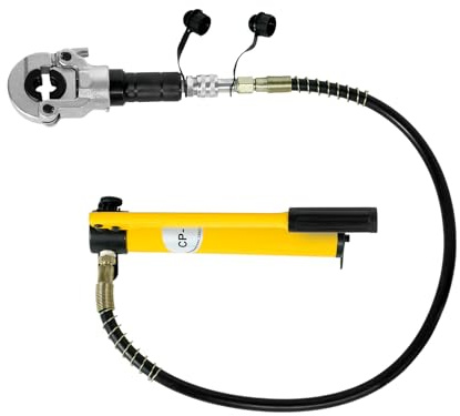 6T Hydraulik Presszange mit 360° drehbarem Kopf und 9 Dies Kupferrohr V/TH-Rohrpresse Set Hydraulik Crimpzange für Aluminiumrohre, PEX-Rohre, PB-Rohre