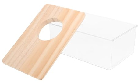 KALLORY Transparente Acryl Haustierbadewanne für Hamster und Kleine Tiere mit Einfache Reinigung und Praktischem Sandbad Design für Komfortable Badezeit