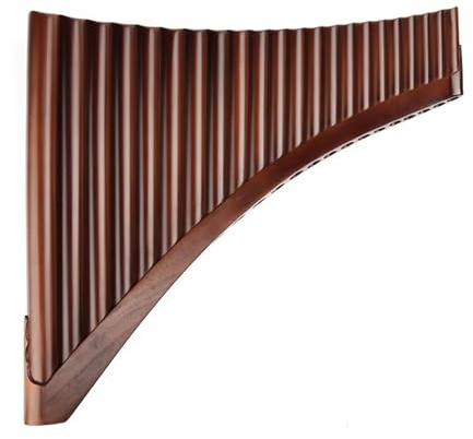Mini Pan Flute G Key Brown Pan Flute 22 Pipes Traditional Bamboo for Woodwind Easy Carry No Bottom Angel Handmade Pipe PanFlute(Brown-Left-BIG)