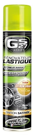 GS27 - Rénovateur Plastiques Voiture - Finition Satinée - Parfum Orange Citron Orange - Spray 400 ML