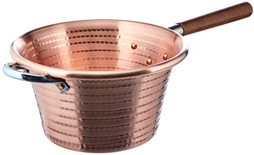 Pentole Agnelli Family Cooking Chaudron en cuivre, avec Manche en Bois 26 cm Cuivre